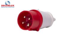 PINO INDUSTRIAL DECORLUX 32A-3P+T,6H,IP44 VERMELHO 380/415V