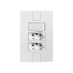 PLUZIE LINHA NEW CAPRICE BRANCA 1 INTERRUPTOR SIMPLES+2 TOMADA 2P+T 10A 250V
