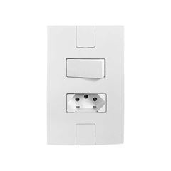 PLUZIE LINHA NEW CAPRICE BRANCA 1 INTERRUPTOR PARALELO + TOMADA 2P+T 10A 250V 