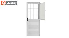 PORTA DE ALUMÍNIO BRANCA QUALITY POSTIGO HOME LADO DIREITO VIDRO LISO 80X2.10 