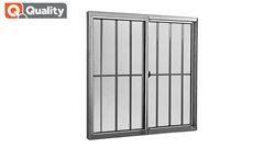 JANELA ALUMÍNIO QUALITY 2 FOLHAS COM GRADE COM VIDRO LISO HOME A80 X L80
