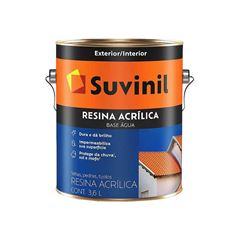 RESINA ACRÍLICA BASE ÁGUA SUVINIL GALÃO 3,6L CERÂMICA ONIX
