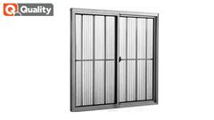 JANELA ALUMÍNIO QUALITY 2 FOLHAS COM GRADE COM VIDRO CANELADO HOME A80 X L100