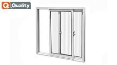 JANELA ALUMÍNIO BRANCA QUALITY 2 FOLHAS COM VIDRO CANELADO HOME A80 X L100