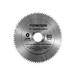 DISCO PARA MADEIRA CIRCULAR THOMPSON AÇO CARBONO 4.3/8 80 DENTES