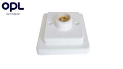 PLAFON COM SOQUETE DE PORCELANA OPL PLÁSTICOS QUADRADO 1 X E27 BRANCO