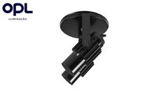 SPOT ALUMÍNIO OPL PLÁSTICOS TUBO DUPLO COM ALETADO PRETO 2 X E27 