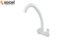 TORNEIRA SOCELPLAST COZINHA PAREDE BICA MÓVEL ALTA ORQUÍDEA SLIM BRANCO