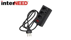 FILTRO DE LINHA HERCULES INTERNEED 2P+T 10A PRETO 03 SAÍDA 1,2M BIVOLT 