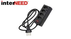 FILTRO DE LINHA HERCULES INTERNEED 2P+T 10A PRETO 04 SAÍDA 1,2M BIVOLT 