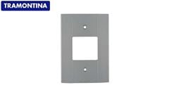 TAMPA 4X2 2 POSTO JUNTOS CONDULETE PLASTIBOX CINZA ESCURO -TRAMONTINA 