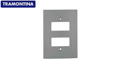 TAMPA 4X2 2 POSTO AFASTADOS CONDULETE PLASTIBOX CINZA ESCURO -TRAMONTINA 