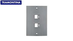 TAMPA 4X2 2 POSTO RJ45 CONDULETE PLASTIBOX CINZA ESCURO -TRAMONTINA 