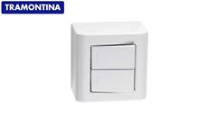 TRAMONTINA LNHA LIZFLEX CAIXA+TAMPA 2 INTERRUPTOR SIMPLES 10A/250V BRANCO