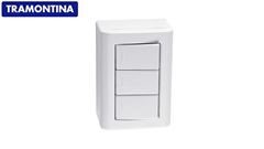 TRAMONTINA LNHA LIZFLEX CAIXA+TAMPA 3 INTERRUPTOR SIMPLES 10A/250V BRANCO