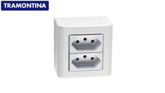 TRAMONTINA LNHA LIZFLEX CAIXA+TAMPA 2 TOMADA 2P+T 10A/250V BRANCO