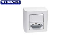 TRAMONTINA LNHA LIZFLEX CAIXA+TAMPA 1 INTERRUPTOR SIMPLES + 1 TOMADA 2P+T 10A/250V BRANCO