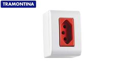 TRAMONTINA LNHA LIZFLEX CAIXA+TAMPA 1 TOMADA 2P+T VERMELHO 20A/250V BRANCO
