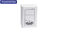 TRAMONTINA LNHA LIZFLEX CAIXA+TAMPA 2 INTERRUPTOR SIMPLES + 1 TOMADA 2P+T 10A/250V BRANCO