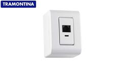 TRAMONTINA LNHA LIZFLEX CAIXA+TAMPA 1 TOMADA RJ11 BRANCO