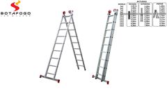 ESCADA EXTENSIVA 3 EM 1 EM ALUMÍNIO BOTAFOGO 2 X 9 DEGRAUS