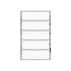 BASCULANTE DE ALUMÍNIO QUALITY 5 FOLHAS COM VIDRO CANELADO HOME A100 X L80
