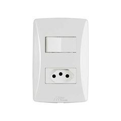 MEC-TRONIC LINHA PETRA BR 1 INTERRUPTOR PARALELO + 1 TOMADA 2P+T 10A/250VCA C/PLACA SOFT