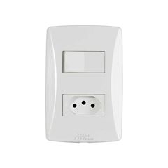 MEC-TRONIC LINHA PETRA BR 1 INTERRUPTOR SIMPLES + 1 TOMADA 2P+T 20A/250VCA C/PLACA SOFT