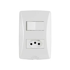 MEC-TRONIC LINHA PETRA BR 1 INTERRUPTOR PARALELO + 1 TOMADA 2P+T 20A/250VCA C/PLACA SOFT