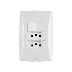 MEC-TRONIC LINHA PETRA BR 1 INTERRUPTOR PARALELO + 2 TOMADA 2P+T 10A/250VCA C/PLACA SOFT