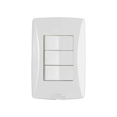 MEC-TRONIC LINHA PETRA BR 3 INTERRUPTORES SIMPLES 10A/250VCA C/PLACA SOFT