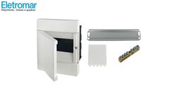 QUADRO DE DISTRIBUIÇÃO DE EMBUTIR ELETROMAR BRANCO P/03 DIN OU 05 NEMA  DISJUNTOR COM BARRAMENTO