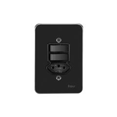 RADIAL LINHA POLAR PRETO 2 INTERRUPTORES SIMPLES + TOMADA 2P+T 10A