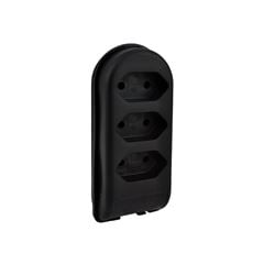 TOMADA EM BARRA PLUZIE 3 TOMADAS 2P 10A 250V PRETO