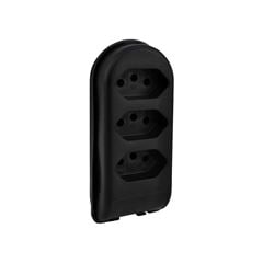 TOMADA EM BARRA PLUZIE 3 TOMADAS 2P+T 10A 250V PRETO
