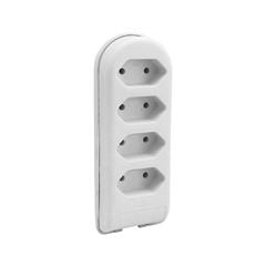 TOMADA EM BARRA PLUZIE 4 TOMADAS 2P 10A 250V BRANCO