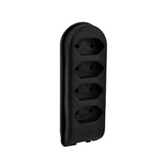 TOMADA EM BARRA PLUZIE 4 TOMADAS 2P 10A 250V PRETO