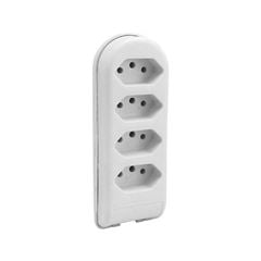 TOMADA EM BARRA PLUZIE 4 TOMADAS 2P+T 10A 250V BRANCO