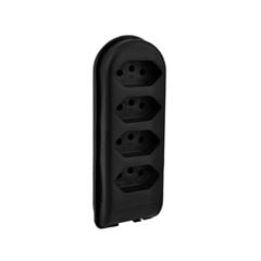 TOMADA EM BARRA PLUZIE 4 TOMADAS 2P+T 10A 250V PRETO