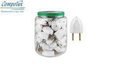 PINO MACHO MACIÇO COMPOLUX 2P 10A/250V BRANCO POTE COM 60 UNIDADE