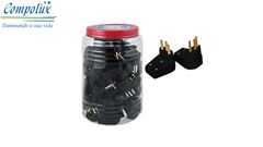 PINO MACHO GIGANTE COMPOLUX 2P+T 10A/250V PRETO POTE COM 50 UNIDADE