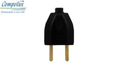 PINO MACHO MACIÇO COMPOLUX 2P 10A/250V PRETO