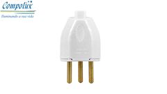 PINO MACHO MACIÇO COMPOLUX 2P+T 10A/250V BRANCO