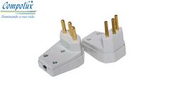 PINO MACHO GIGANTE COMPOLUX 2P+T 10A/250V BRANCO