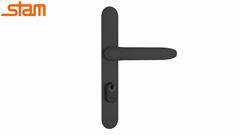 FECHADURA STAM ESTREITA 603/11 PRETO 20MM CILINDRO BUZIOS 50MM