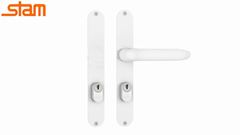 FECHADURA STAM ESTREITA 603/11 BRANCO 20MM C/1 MAÇANETA CILINDRO BUZIOS 74MM