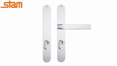 FECHADURA STAM ESTREITA 603/07 INOX 20MM C/1 MAÇANETA CILINDRO BUZIOS 74MM