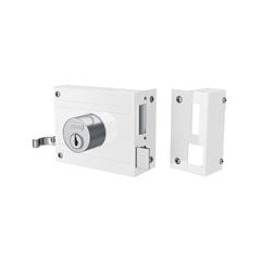 FECHADURA STAM SOBREPOR P/PORTÃO COMUM BRANCO ESPELHO INOX 701/100 