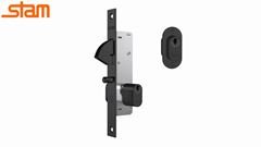 FECHADURA STAM PORTA DE CORRER 901 PRETO FOSCO CILINDRO 74MM