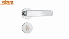 FECHADURA STAM ROSETA INOX MAÇANETA RETA 823/21 BANHEIRO